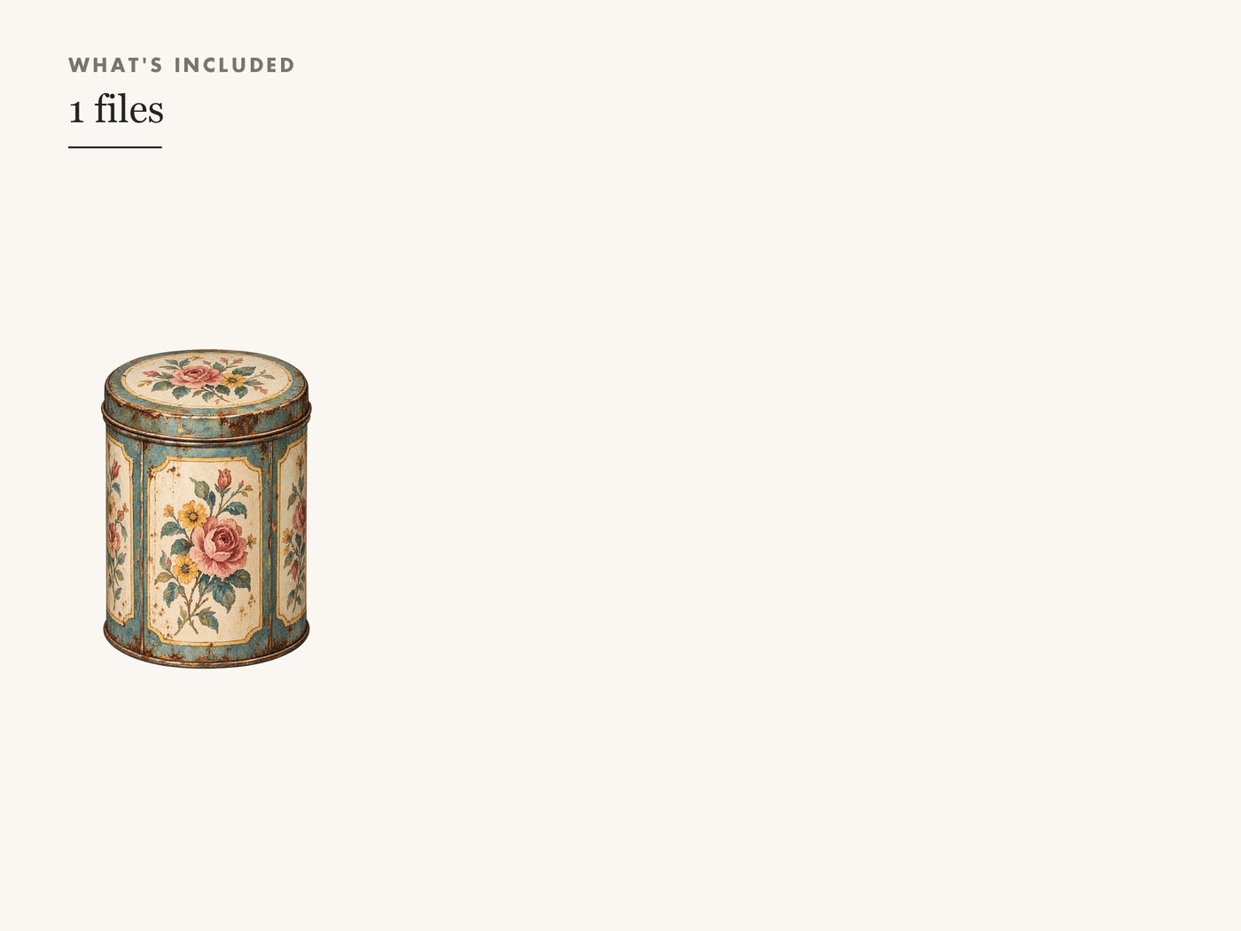 Tin Coffee Canister Clipart PNG, Vintage Kitchen Illustration — whats included